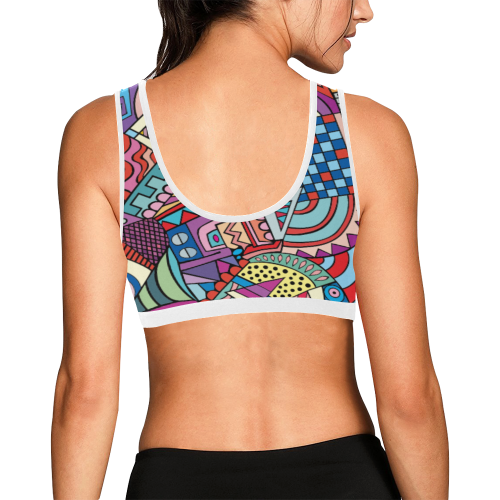 geometric abstract colors Women's All Over Print Sports Bra (Model T52)