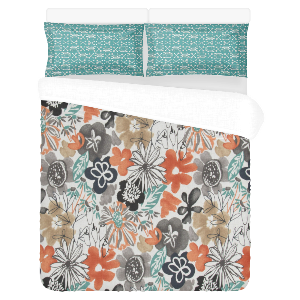Summer Floral 3-Piece Bedding Set