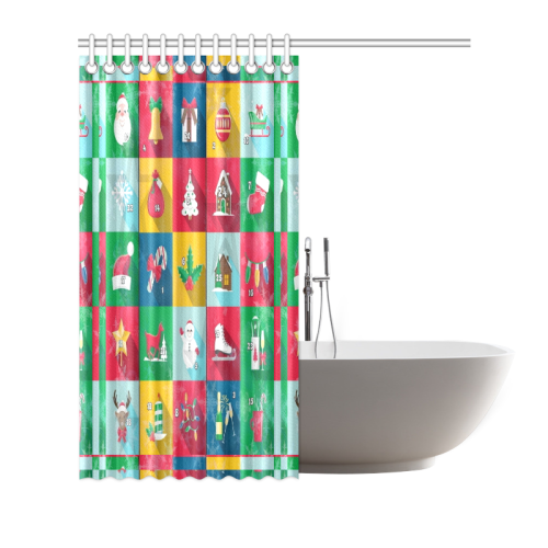 Christmas Calender by Nico Bielow Shower Curtain 72"x72"