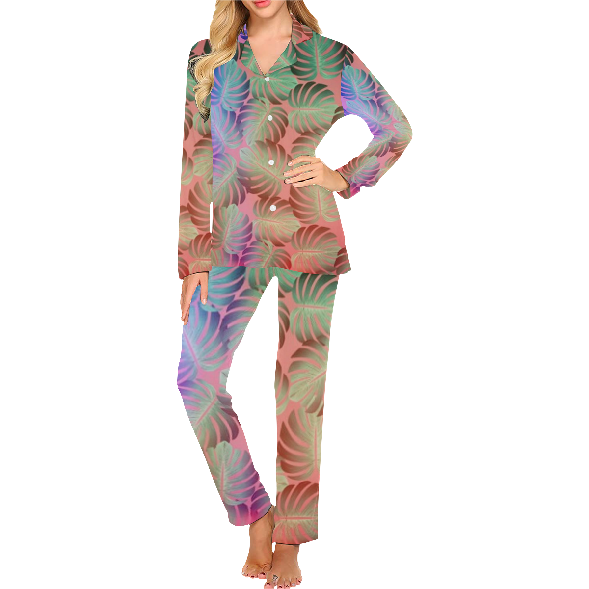 Tropical Women's Long Pajama Set