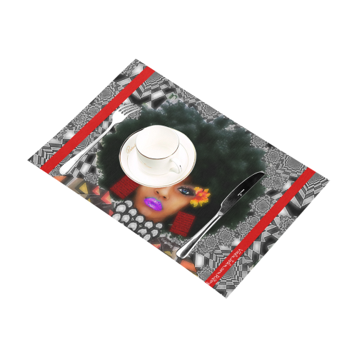 FUEL UP 4pc tab mat red Placemat 12’’ x 18’’ (Four Pieces)
