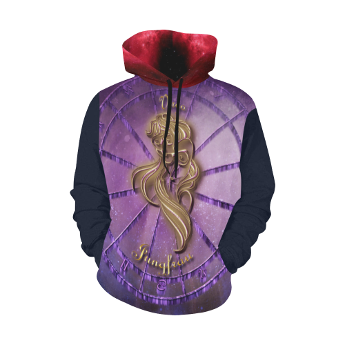 virgo purple All Over Print Hoodie for Women (USA Size) (Model H13)