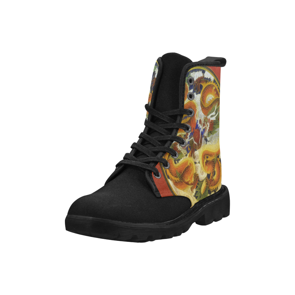 Chinese Dragons Martin Boots for Men (Black) (Model 1203H)