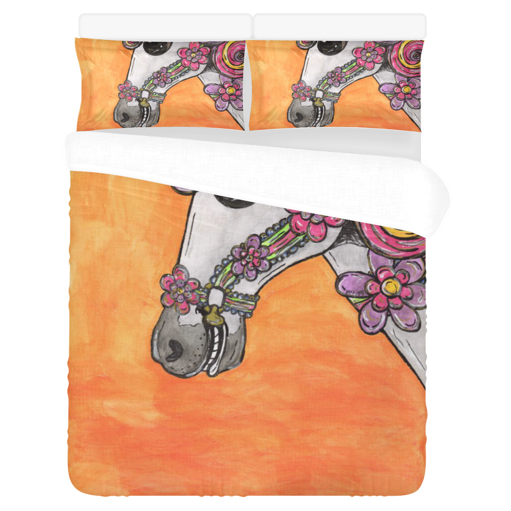 Carousel Horse 3 Piece Bedding Set 3-Piece Bedding Set