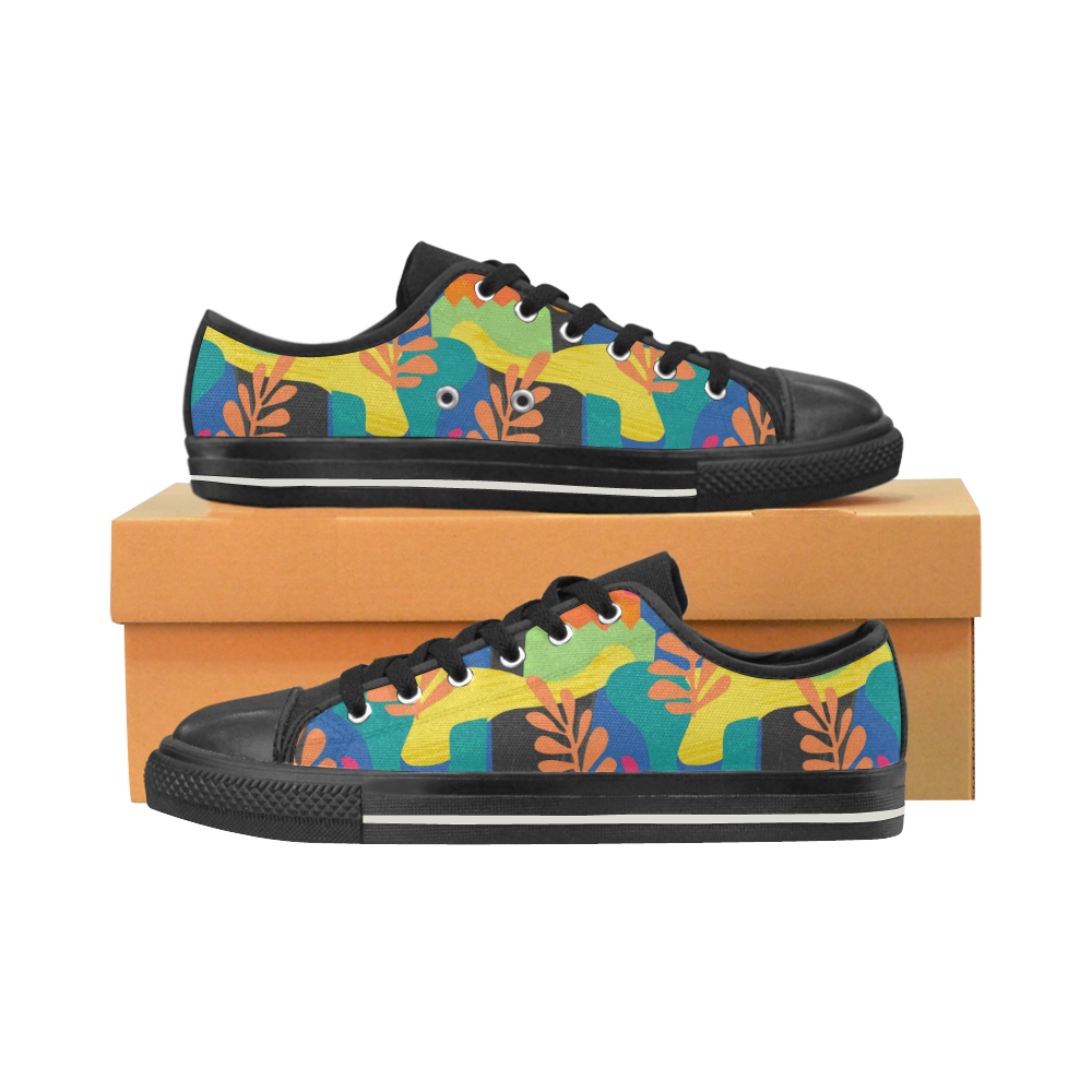 Abstract Nature Pattern Women's Classic Canvas Shoes (Model 018)
