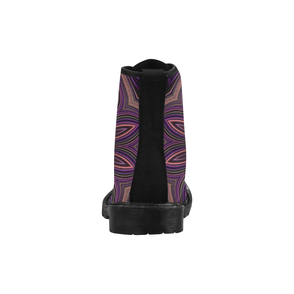 Pastel Satin Ribbons Fractal Mandala 5 Martin Boots for Women (Black) (Model 1203H)