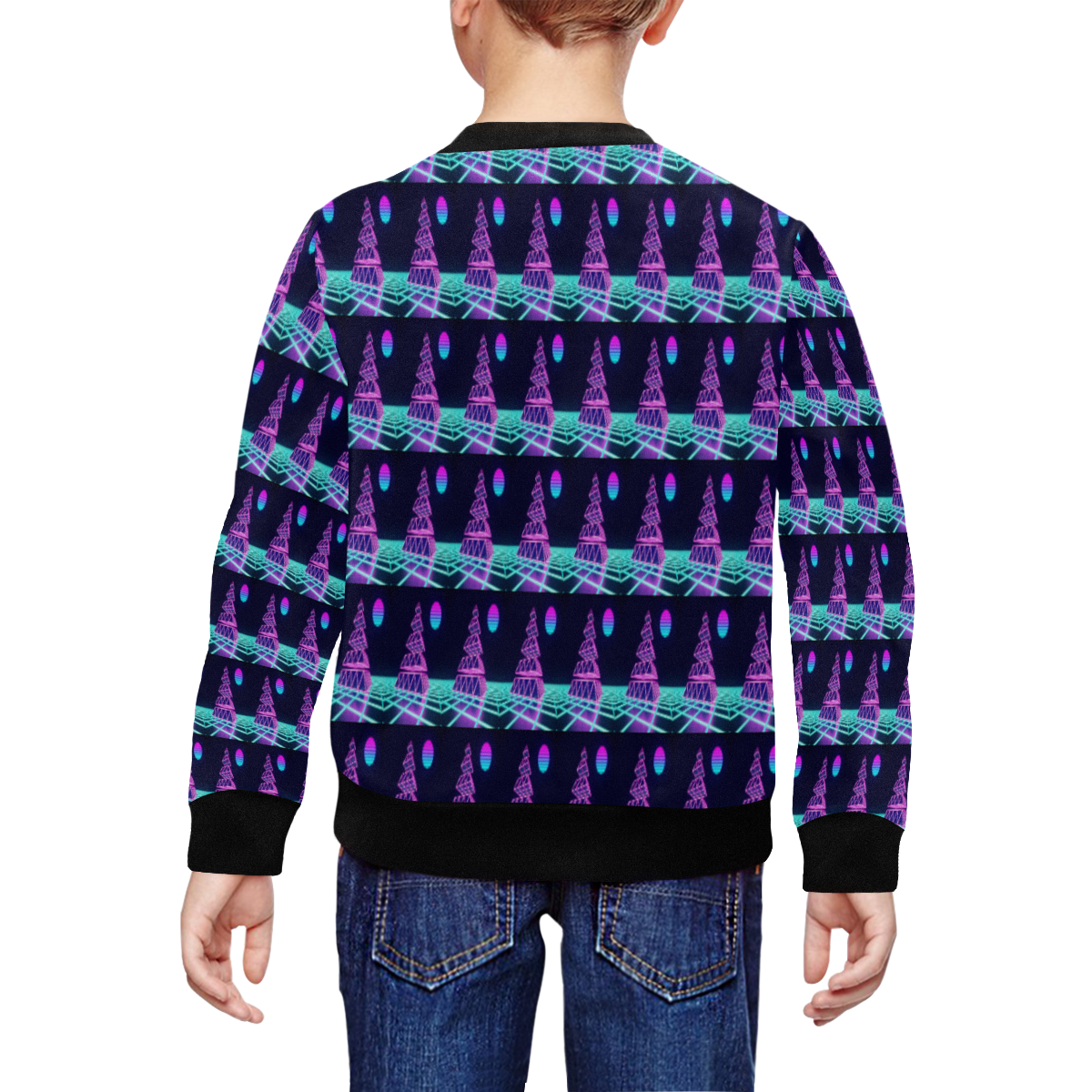 Glow moon All Over Print Crewneck Sweatshirt for Kids (Model H29)