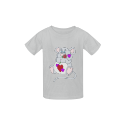 Valentine Mouse Grey Kid's  Classic T-shirt (Model T22)