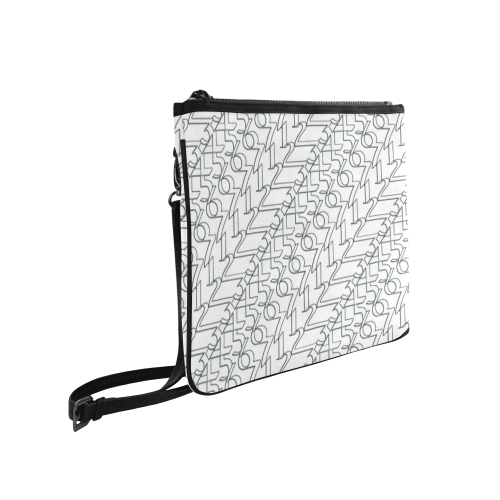 NUMBERS Collection 1234567 White/Outline Slim Clutch Bag (Model 1668)