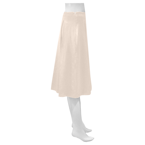 color champagne pink Mnemosyne Women's Crepe Skirt (Model D16)