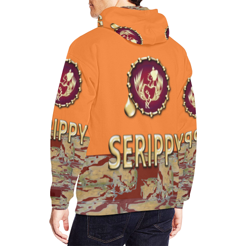 SERIPPY All Over Print Hoodie for Men/Large Size (USA Size) (Model H13)
