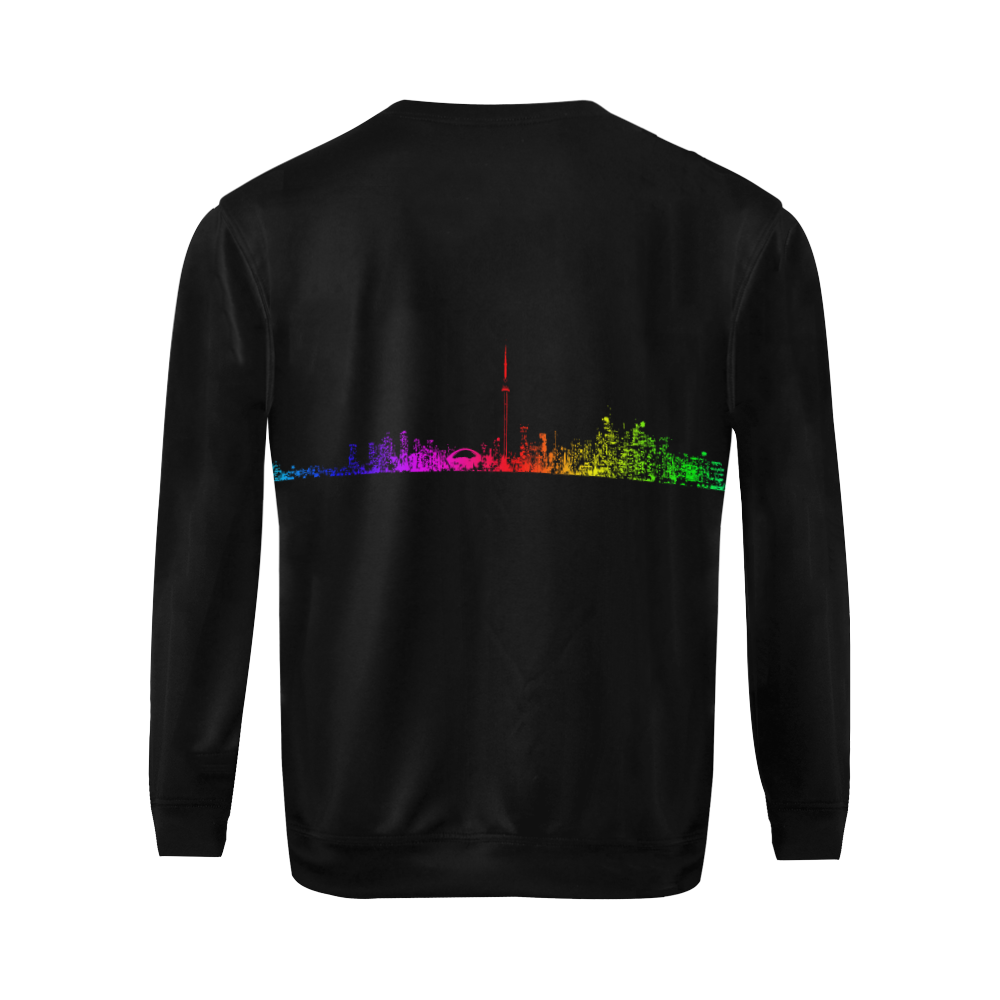 Toronto Rainbow All Over Print Crewneck Sweatshirt for Men/Large (Model H18)