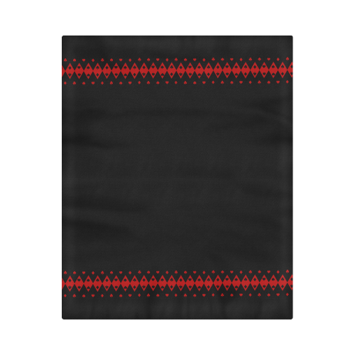 Black and Red Playing Card Shapes Duvet Cover 86"x70" ( All-over-print)