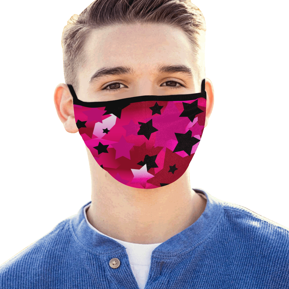 Punk Rock Stars Pink Mouth Mask