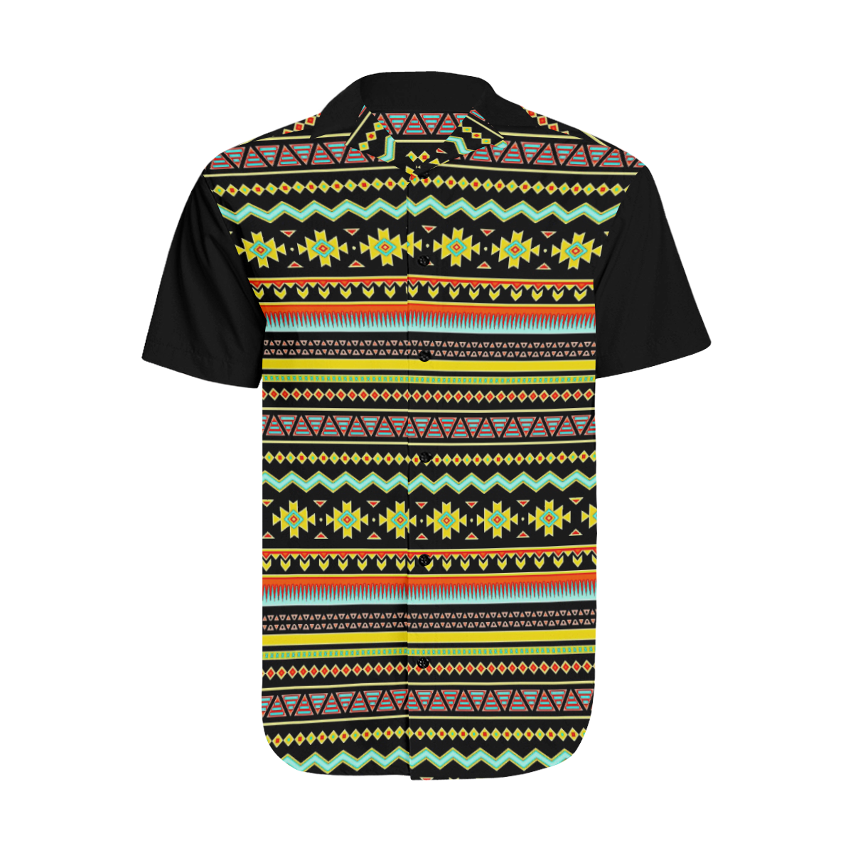 bright tribal Men's Short Sleeve Shirt with Lapel Collar (Model T54)