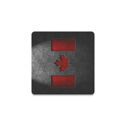 Canadian Flag Stone Texture Square Coaster