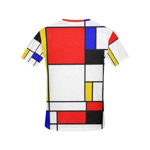 Bauhouse Composition Mondrian Style All Over Print T-Shirt for Women (USA Size) (Model T40)