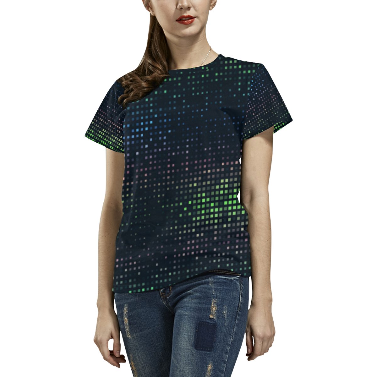 Prismic Rainbow All Over Print T-Shirt for Women (USA Size) (Model T40)