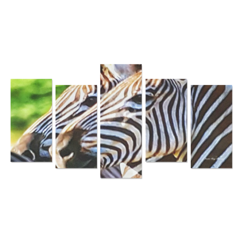 Zebras by Doris Clay-Kersey Canvas Print Sets E (No Frame)