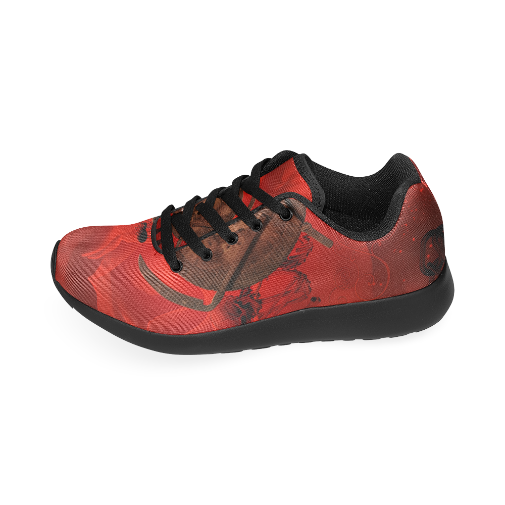 Skulls on red vintage background Men’s Running Shoes (Model 020)