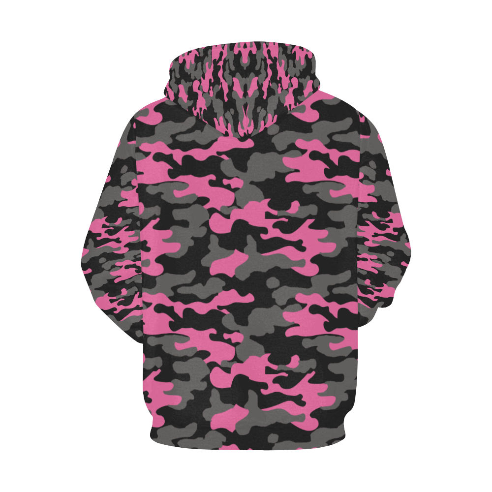 TNT Pink Camo All Over Print Hoodie for Women (USA Size) (Model H13)