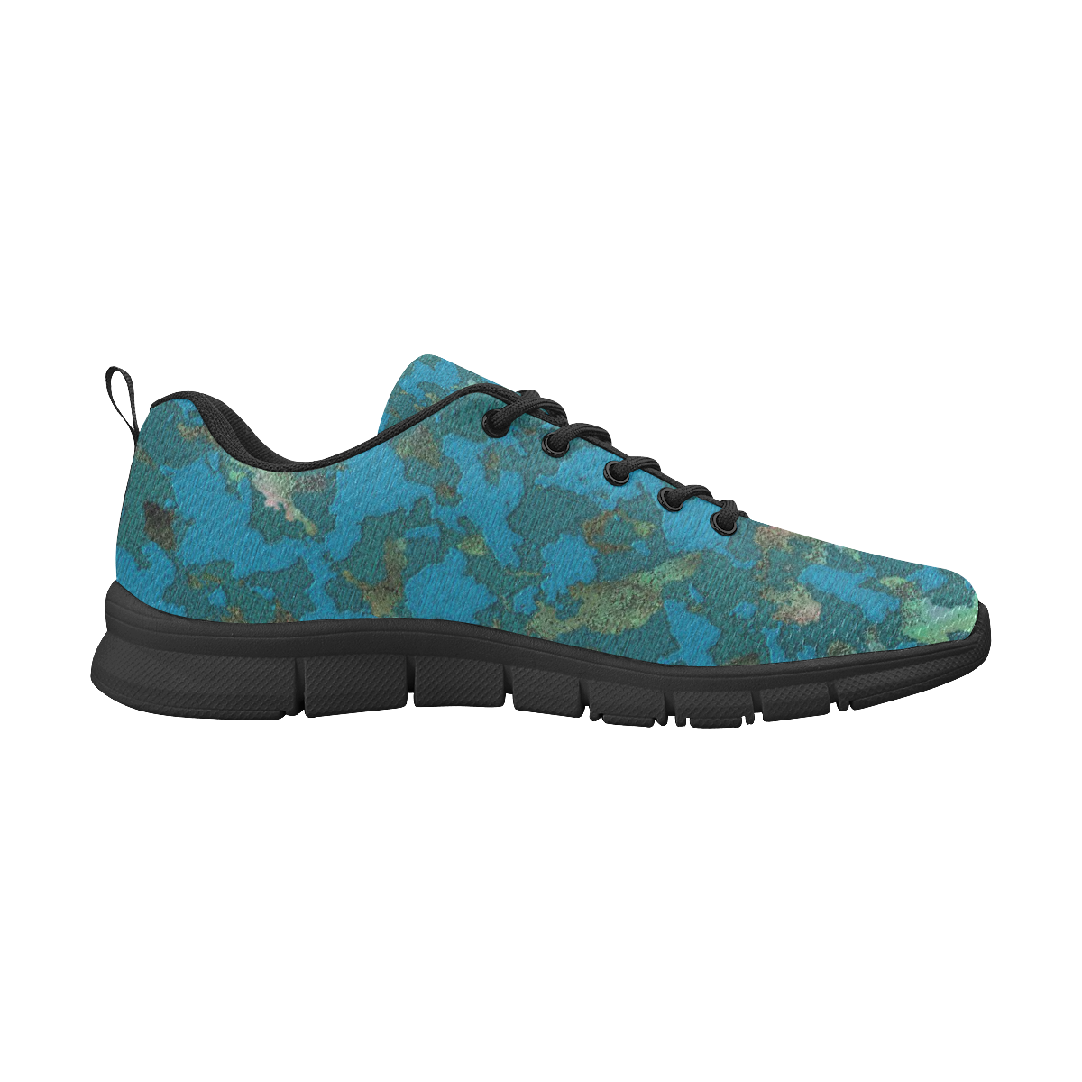 BLUE CAMOUFLAGE WOODLAND MEN Men's Breathable Running Shoes (Model 055)