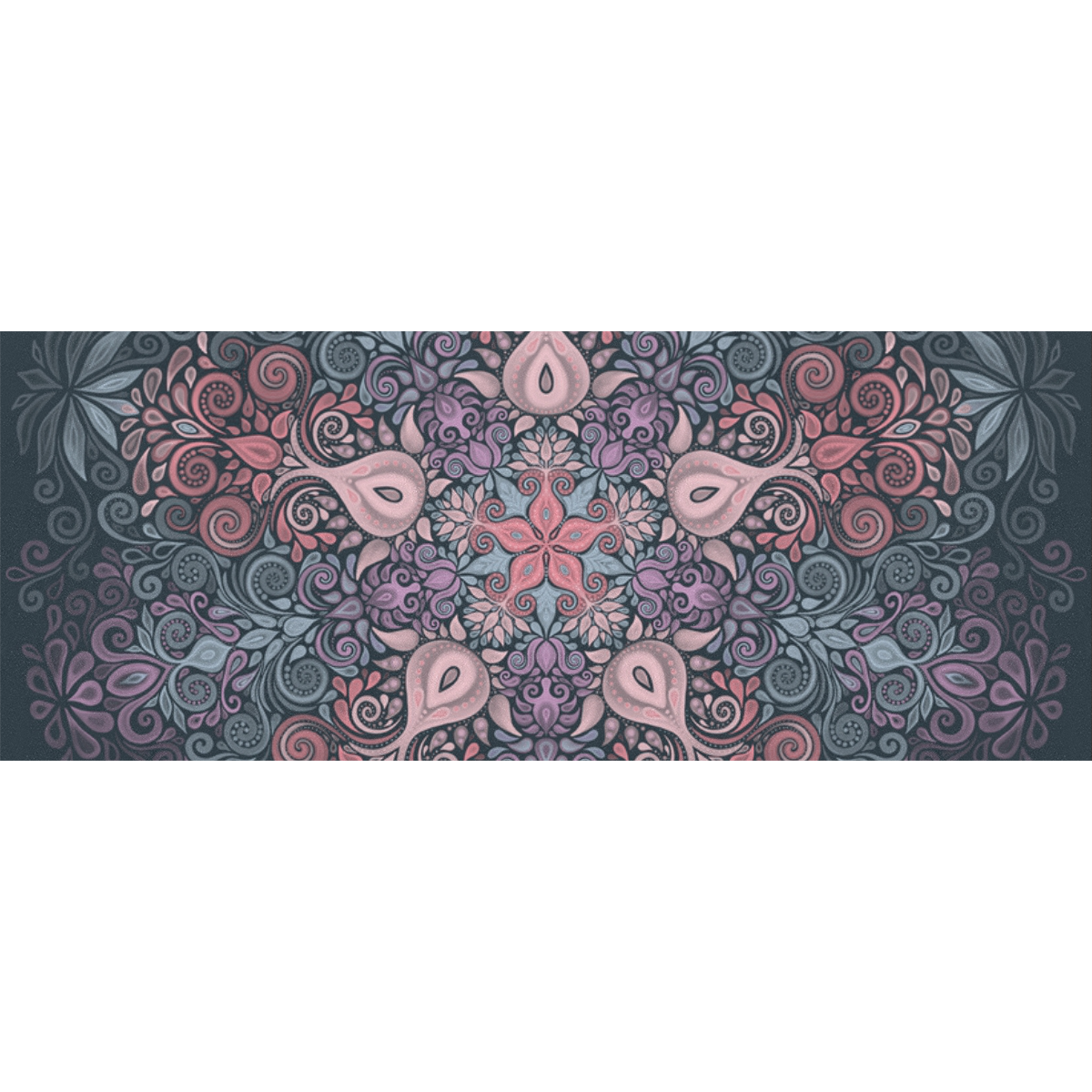 Baroque Garden Watercolor Mandala, pastels Gift Wrapping Paper 58"x 23" (5 Rolls)