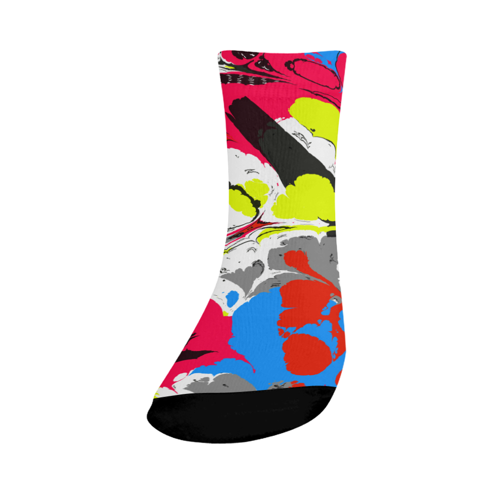 Colorful distorted shapes2 Crew Socks