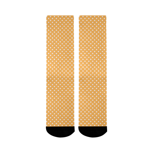 Yellow orange polka dots Mid-Calf Socks (Black Sole)
