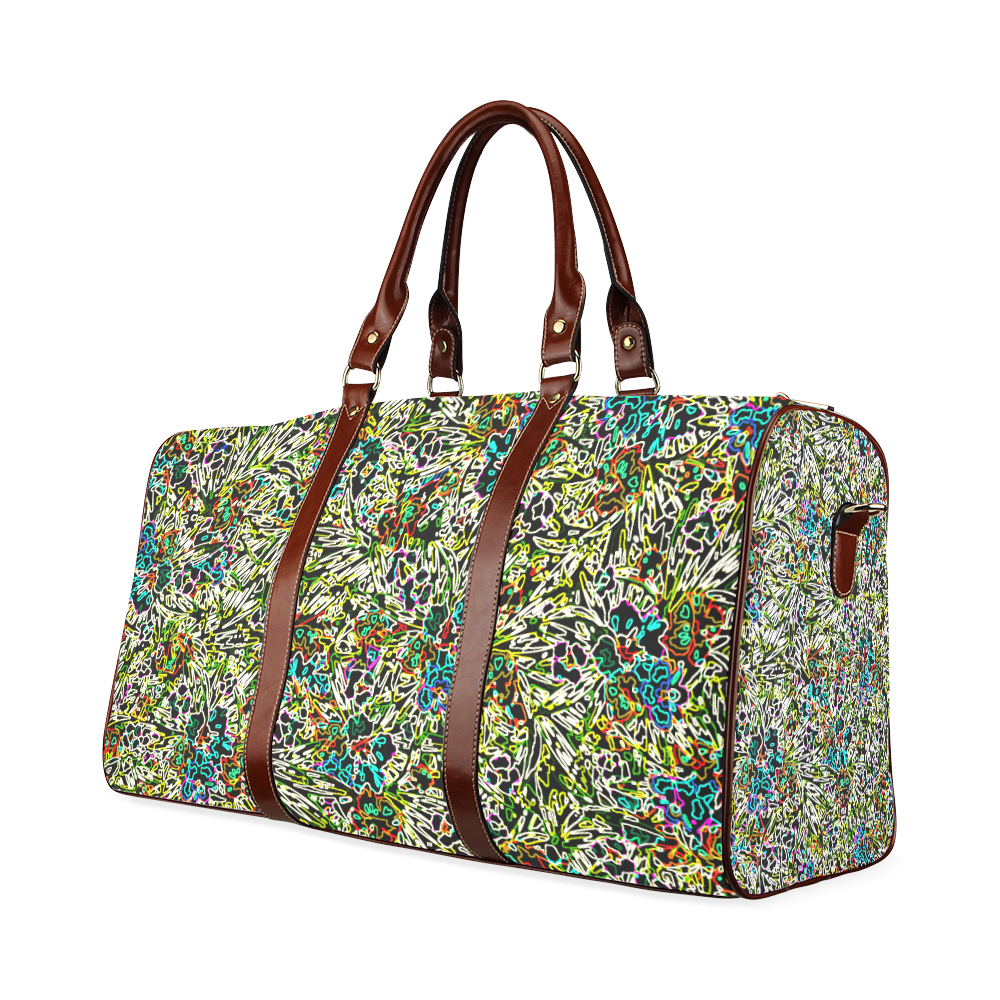 Multicolored Abstract Pattern Waterproof Travel Bag/Small (Model 1639)