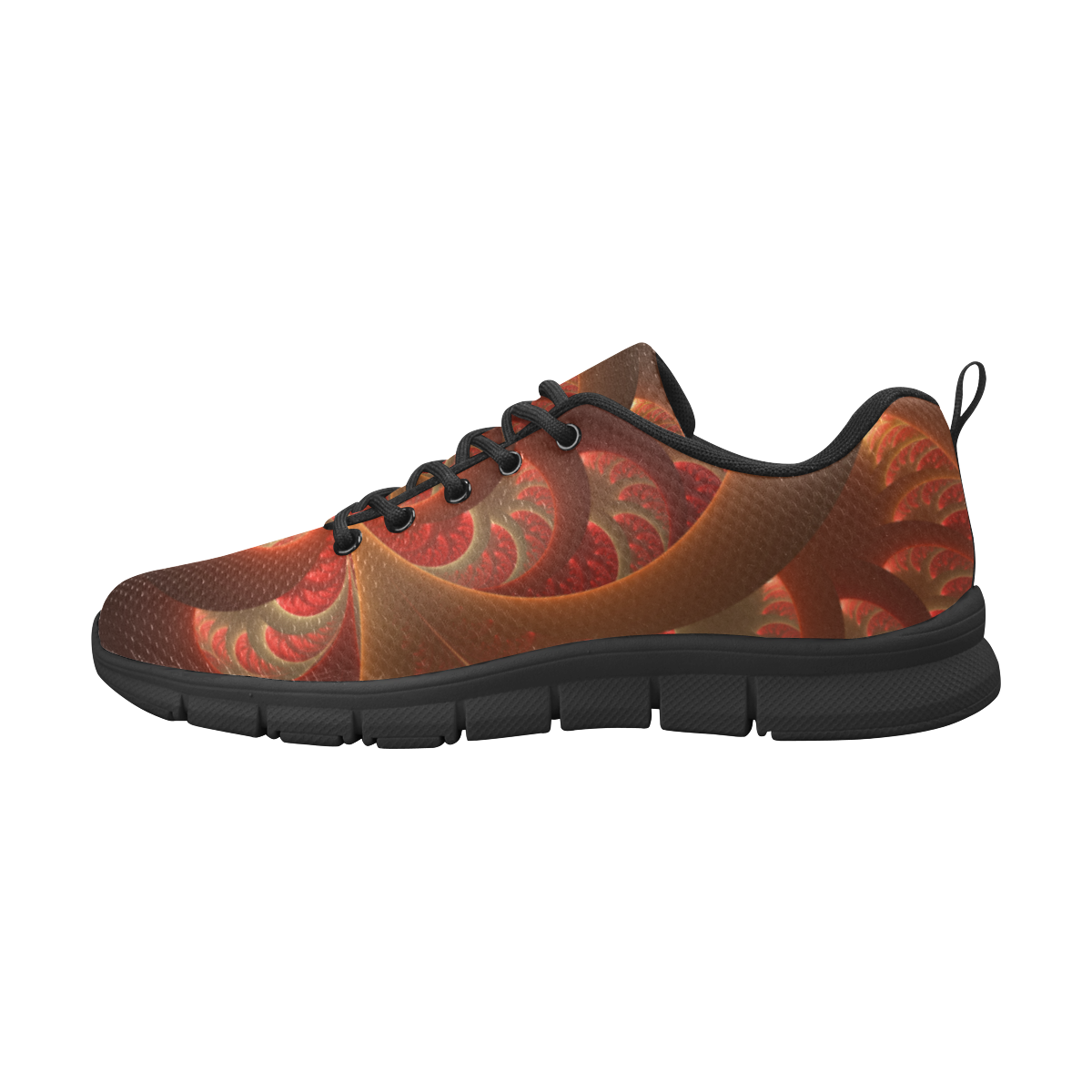 Magical Luminous Red Orange Modern Abstract Fractal Art Women's Breathable Running Shoes/Large (Model 055)