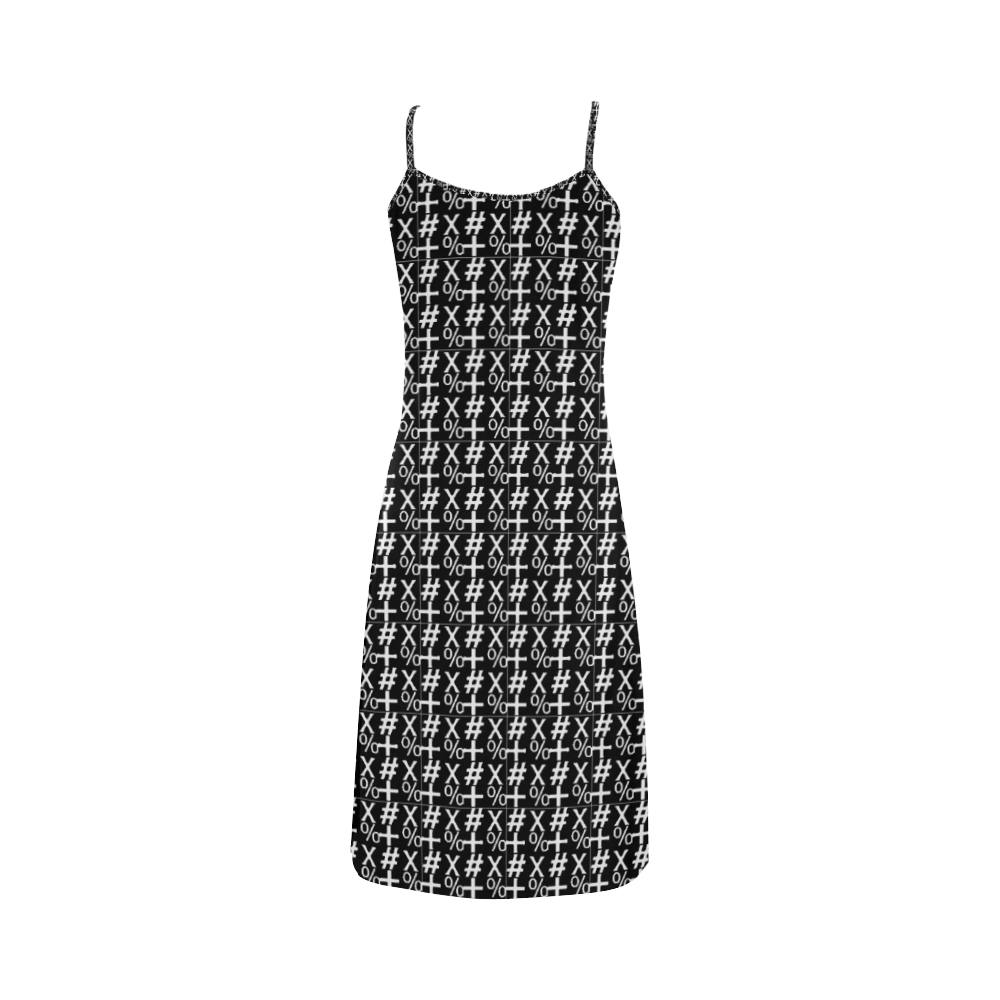 NUMBERS Collection Symbols Black/White Alcestis Slip Dress (Model D05)