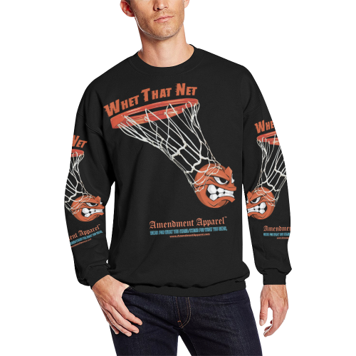 Whet That Net Sweatshirt (Large Sizes) Men's Oversized Fleece Crew Sweatshirt/Large Size(Model H18)