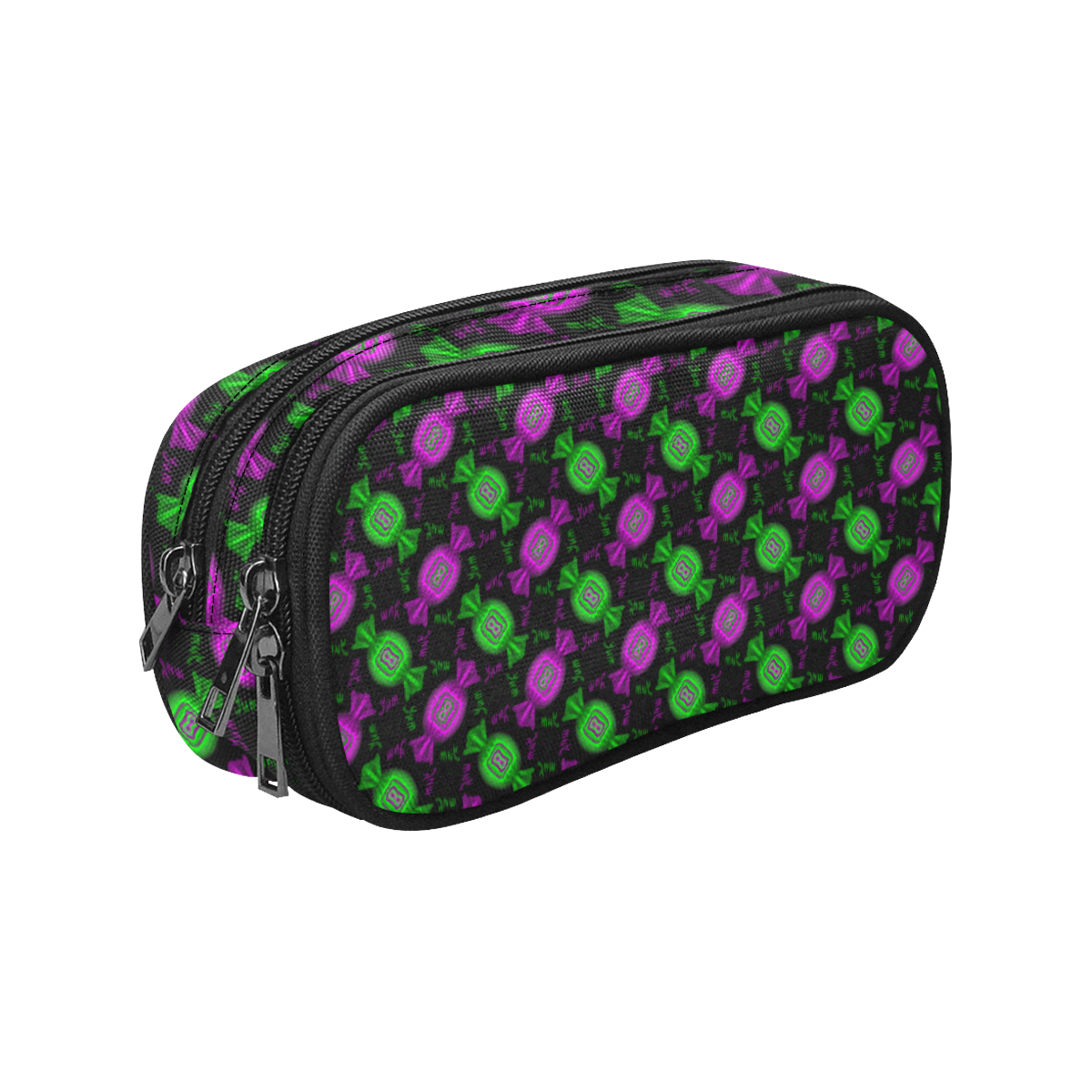 Yummy Candy Pattern - Green And Purple Pencil Pouch/Large (Model 1680)