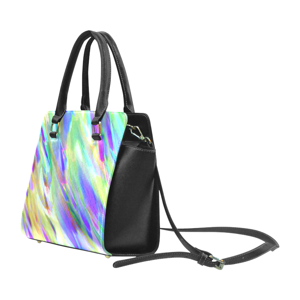Colorful digital art splashing G401 Rivet Shoulder Handbag (Model 1645)