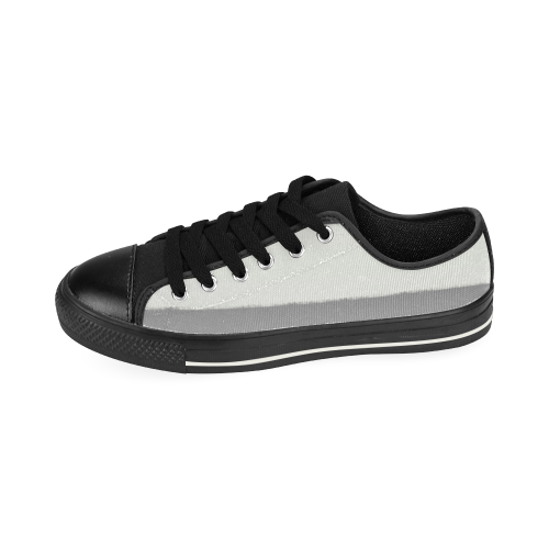 Design geom. lines silver Canvas Women's Shoes/Large Size (Model 018)