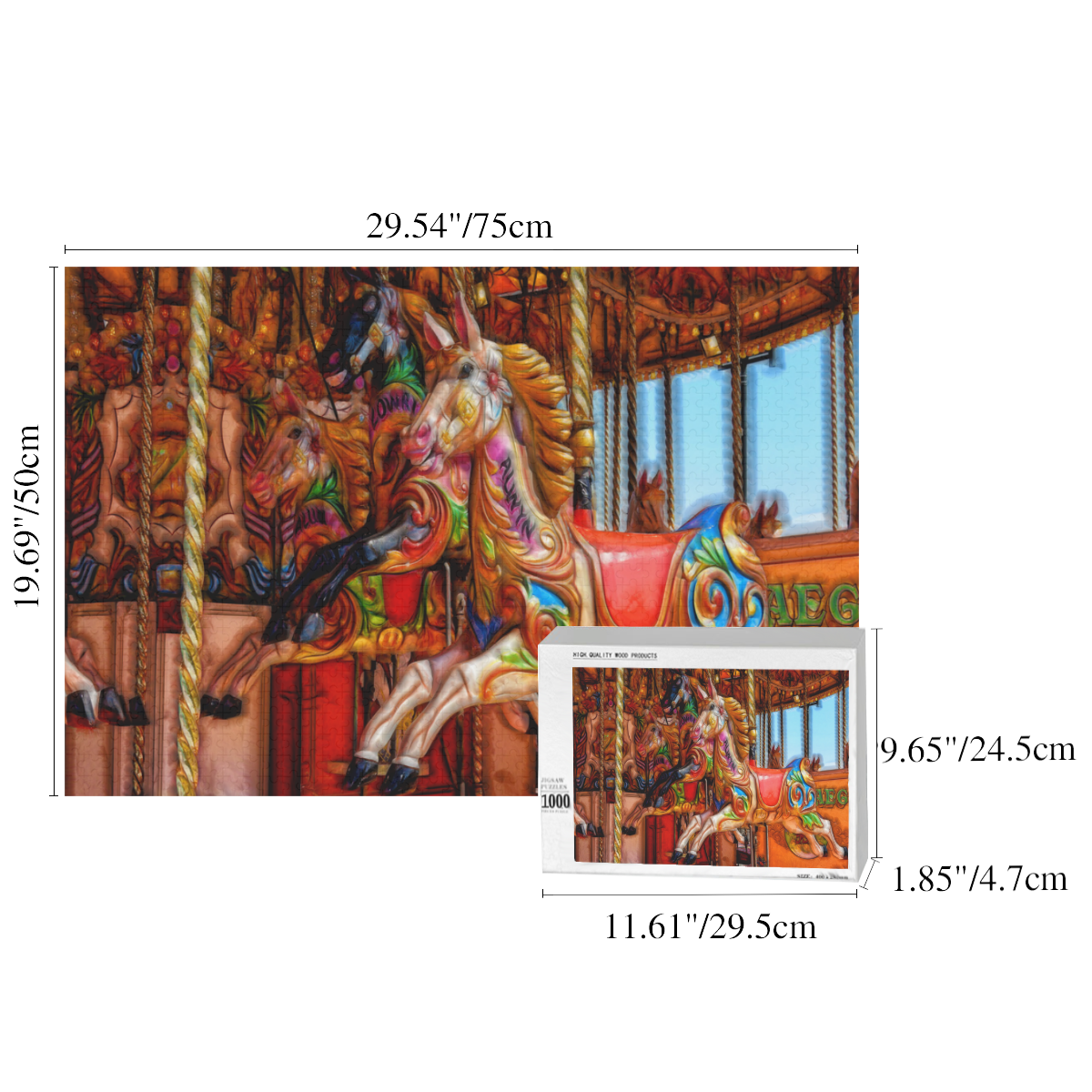 Take A Ride On The Merry-go-round 1000-Piece Wooden Photo Puzzles