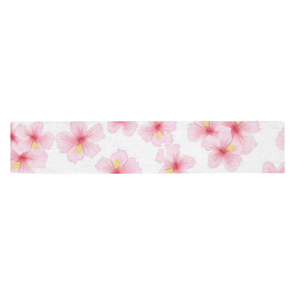 Pink Flower Table Runner 14x72 inch