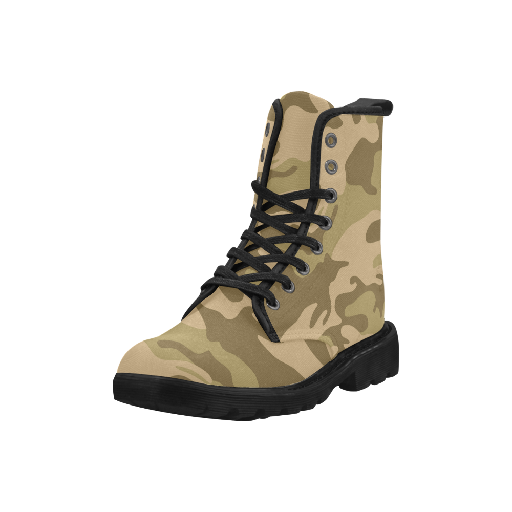 Autumn Camouflage Pattern Martin Boots for Women (Black) (Model 1203H)