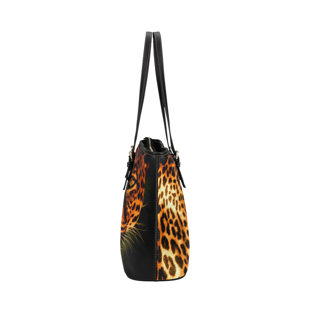 LEOPARD 2 Leather Tote Bag/Small (Model 1651)