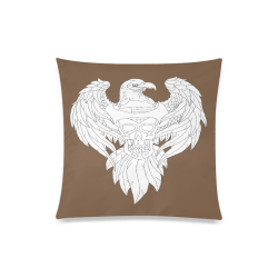 Color Me Eagle Sugar Skull Brown Custom Zippered Pillow Case 20"x20"(Twin Sides)