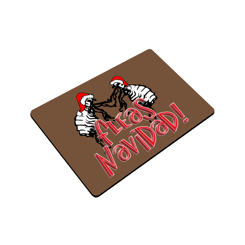 Christmas Fleas Navidad on  Brown Doormat 24"x16"
