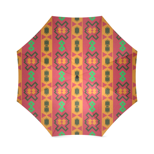 Tribal shapes in retro colors (2) Foldable Umbrella (Model U01)