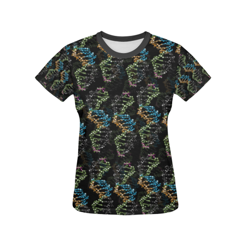 DNA pattern - Biology - Scientist All Over Print T-shirt for Women/Large Size (USA Size) (Model T40)