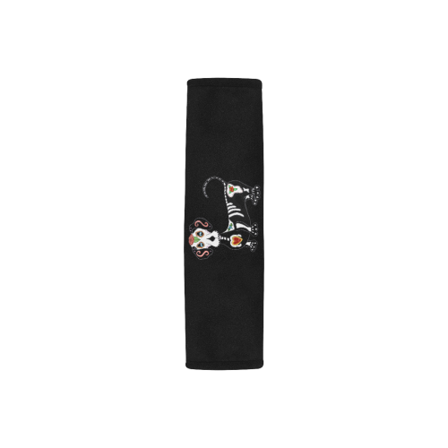 Dachshund Sugar Skull Black Car Seat Belt Cover 7''x8.5''