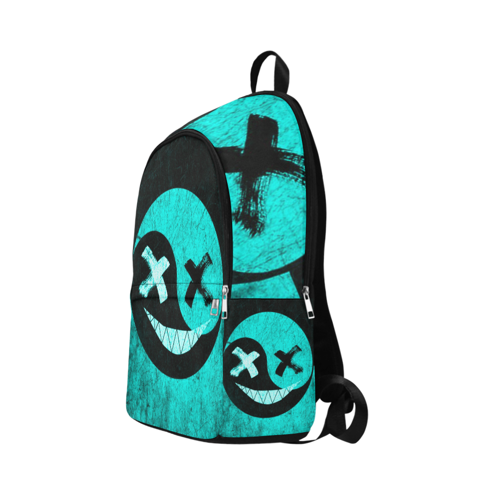 Woke Rave Smiley Aquamarine Fabric Backpack for Adult (Model 1659)