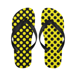 Reverse Colors Polka Dots Flip Flops for Men/Women (Model 040)