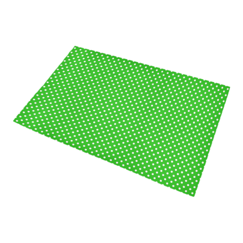 Green polka dots Bath Rug 20''x 32''