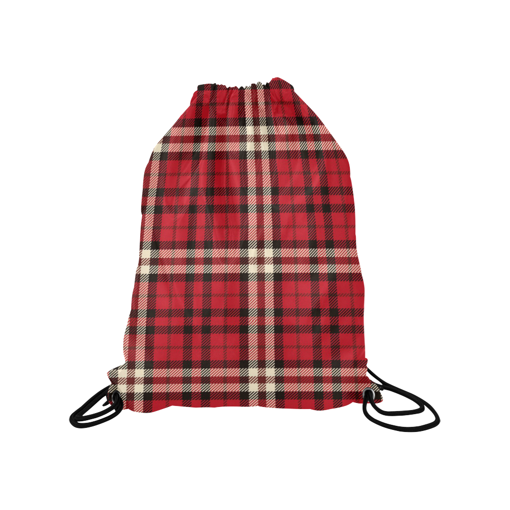 stripe red Medium Drawstring Bag Model 1604 (Twin Sides) 13.8"(W) * 18.1"(H)