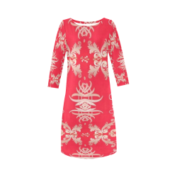 red chinese style design collar dress Round Collar Dress (D22)